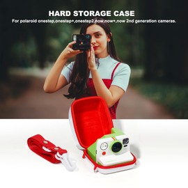 Aisnyho Camera Case Compatible with Polaroid OneStep, OneStep+, Onestep 2, Now, Now+ Gen 2, I-Type Instant Camera, Hard Protective Case, EVA Storage Bag with Adjustable Shoulder Strap, White, OneStep