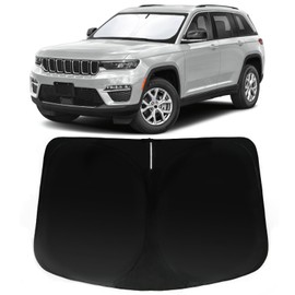 PAIMOHO Windshield Sun Shade for Jeep Cherokee SUV 2014-2023 (Not Grand Cherokee), Car Front Window Sunshade with 240T Sun Visor Protector Blocks UV Rays Heat Sun Shield Accessories