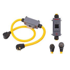 NEMA 6-50P to 6-50R 6 Feet Hydraulic Magnetic Circuit Breaker ON Off Switch Current Protector 240V 50 Amp 3 Prong Male Plug to 3 Prong Female Outlet Receptacle Extension Cable Power Cord Adapter