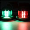 2pcs 12V Red Green LED Navigation Lights Stainless Steel Sailing