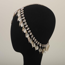 Rumtock Shell Forehead Chain Women Gold Headpiece Hair Accessories for Women Costume Special Occasion Jewelry
