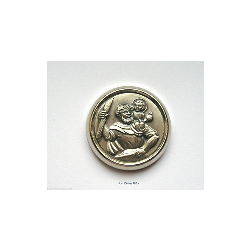 Saint Christopher Magnetic Car Dash Plaque ~ Medal