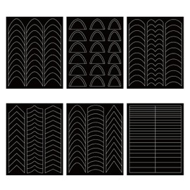 A Set of 6 Styles Black French Manicure Nail Art Stickers,French Manicure Strips Art Stickers Self-Adhesive Guides Art Stencil Tools for Designs,Nail Art Accessories