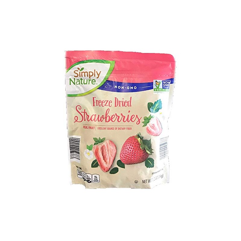 Simply Nature Freeze Dried Strawberries Real Fruit Non GMO Pack