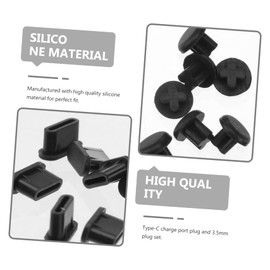 jojofuny 10pairs Headphone Jack Plugs and Type-c Dust Plugs Easy to Install Compatible Phones and Laptops Prevents Liquid and Grime Black