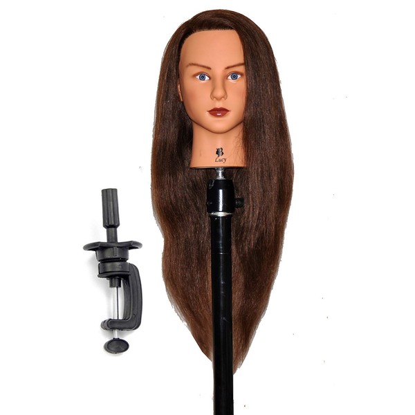 " Limited Time Offer " Bellrino 28 - 30 " 100% Human Hair " Super Long down to Waist Line " Cosmetology Mannequin Manikin Training Head with Clamp Holder - LUCY+C