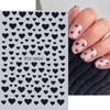 Sutaozhi 6 Sheets Valentine's Day Nail Stickers 3D Heart Nail