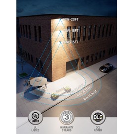 LEONLITE 90W/70W/50W Adjustable LED Flood Light Outdoor with Knuckle Mount, UL&DLC Listed, 5000K/4000K/3000K Selectable, 120-277V, Security Area Lights for Yard, Garage, IP65 Waterproof, Bronze