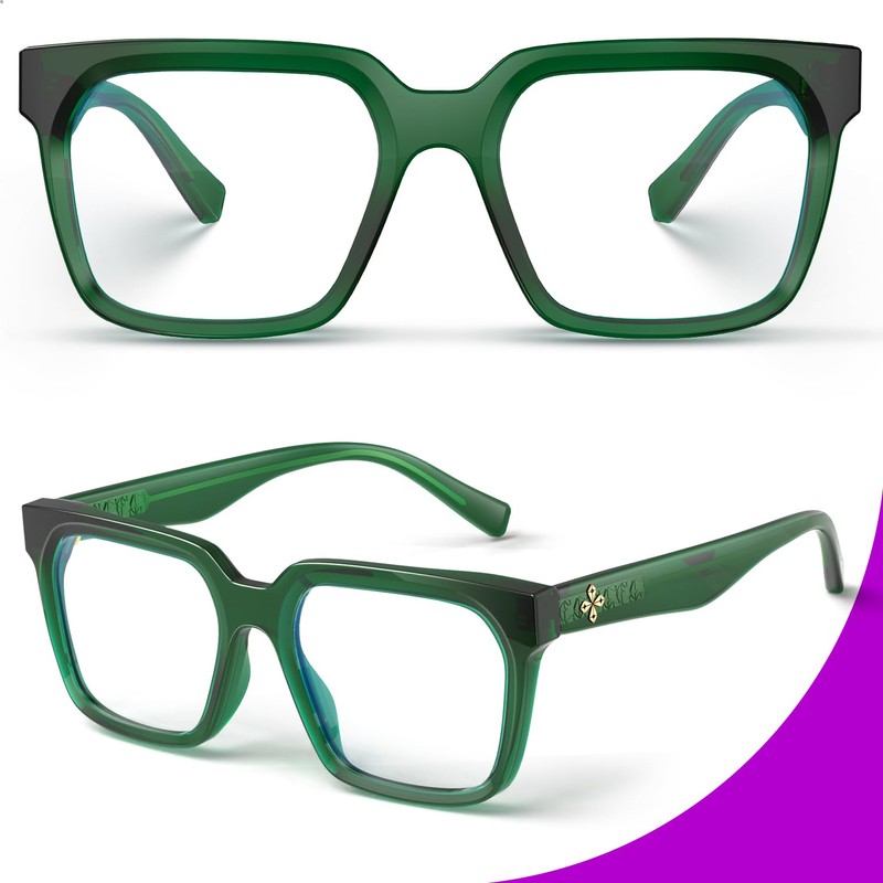 VISOONE 2 Pack Rectangle TR90 Blue Light Blocking Glasses Computer