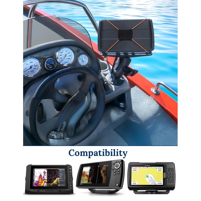 2 Pack Fish Finder Cover Straps – Adjustable Bungee Graph
