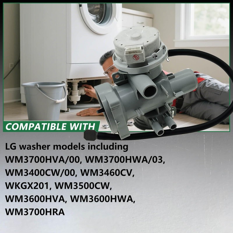 AHA75693425 Washer Drain Pump Assembly,Compatible with LG Washer WM3700HVA/00 WM3700HWA/03