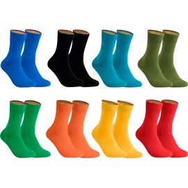 Gigando Men’s Socks, Cotton, Plain Colours 3, 4, 5, 6 or 8 Pack in Premium Quality – Black or Colourful Socks for Suit, Business and Leisure without Seam on the Toe - 43-46