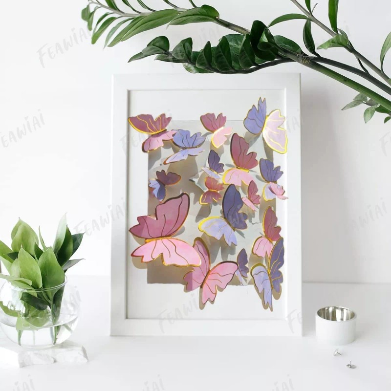 Feawiai 22pzs Decoración Pastel De Mariposa Letrero Feliz Cumpleaño
