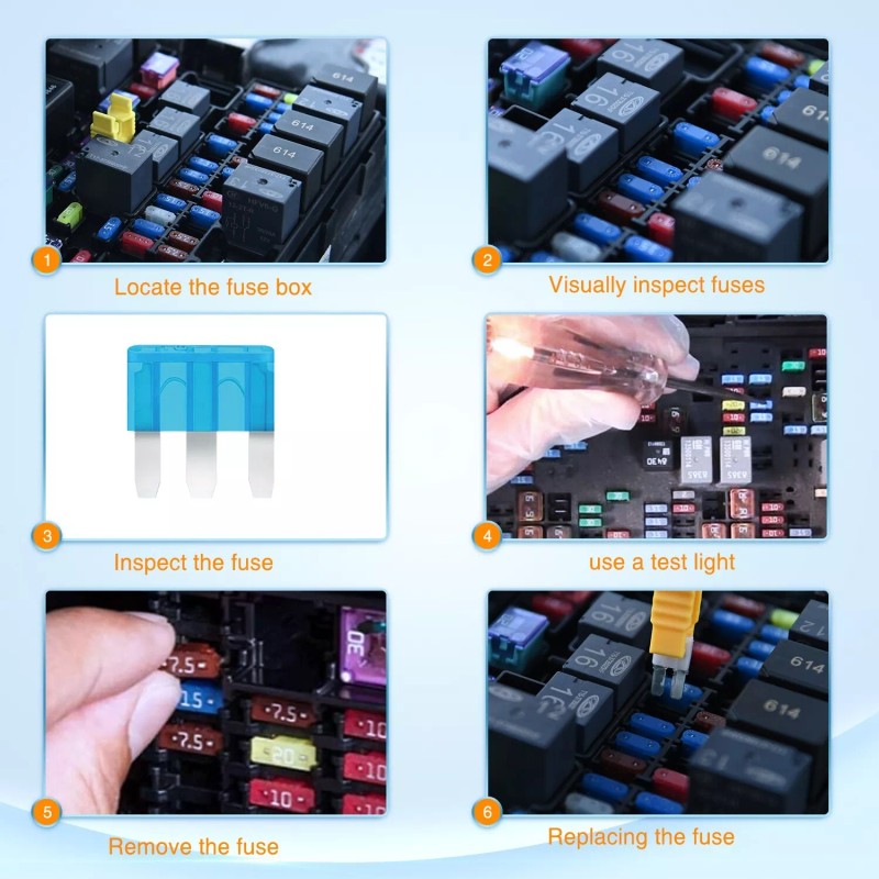 Nilight 60PCS Micro3 Fuse ATL Car Blade Fuses Assortment Kit