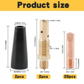24PCS Flux Core Gasless Nozzle Welding Kit,KP1939-1 Flux-Core-Flux-Core Gasless Nozzle Contact Tips Replacement MIG Welder Accessories for Welder Gun (0.030"(0.8mm) Accessory Kit)