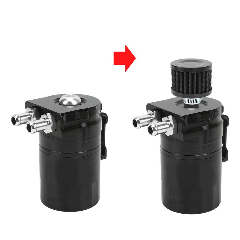Car Oil Catch Can Internal Baffle Dual Chamber Filter Aluminium