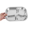 Zerodeko Food Divided Plate Section Stainless Steel Tray for Dinner