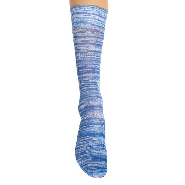 Celeste Stein Therapeutic Graduated Compression Socks, Denim Blue Stripes, 8-15 mmHg Queen Plus Calf