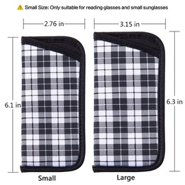 TRIUMPH VISION Eyeglasses Case Small for Reading Glasses Light Neoprene Slim Sunglasses Sleeve Eyewear Pouch Check Soft Protection 3 Pack