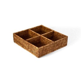 Myanmar Natural Rattan Cosmetic Organizer Large L NO.BK179