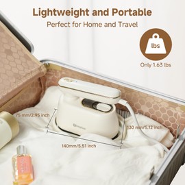 SIMPLUS Garment Steamer for Clothes, 2-in-1 Portable Handheld Wrinkle Remover & Powerful Steam Iron, 1000W Fast Heat-Up, Compact Travel-Friendly Design, 120ml Water Tank, Rotating Handle