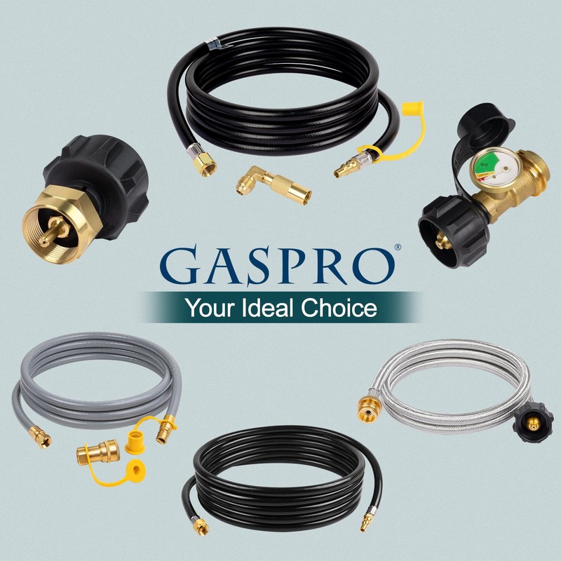 GASPRO 12FT RV Quick Connect Propane Hose with Elbow Adapter,