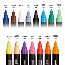Uni-posca Paint Marker Pen - Fine Point - Set of 15 (PC-3M15C)