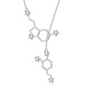 PELOVNY Serotonin Necklace 925 Sterling Silver Happiness Dopamine Molecule Lariat