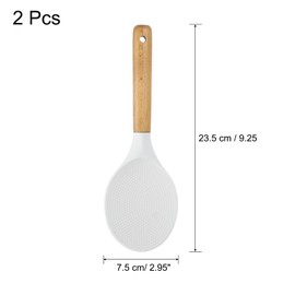 uxcell 2pcs Silicone Rice Paddle Nonstick Rice Spoon Heat Resistant Round Rice Spatula for Rice Mashed Potato White