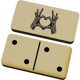 Azeeda 'Skeleton Hands Heart Sign' Domino Set & Box (DM00043962)