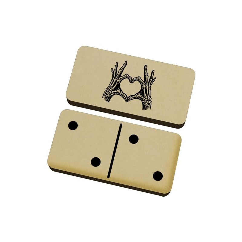 Azeeda 'Skeleton Hands Heart Sign' Domino Set & Box (DM00043962)