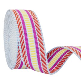 Correas de algodón estampadas de 1.5 pulgadas, cinta de tela jacquard de 1 1/2 pulgadas, correas resistentes para hacer bolsos, arneses, mochila, cinturones, ropa, costura (T0134 Rose)