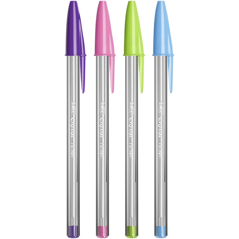 BIC Cristal Fun Ballpoint Pens with 5 Assorted Ink Colours,