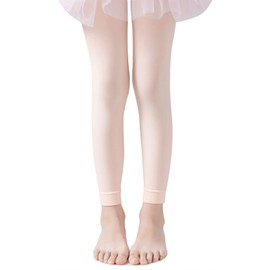 Girls Ballet Tights Footless Dance Tights Soft Footless Leggings School Uniform Tights for Kids Girls 1 Pack (Ballet Pink,M)