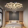 xychfantligh Heart 5 Rings Crystal Chandelier Modern Flush Mount Ceiling