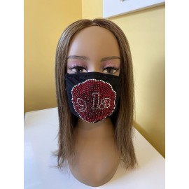 Unbranded Comma La Kamala Harris Bling Face Mask Red and White