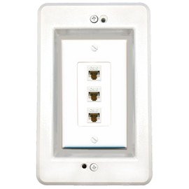 RiteAV in-Wall Cable Management Kit Recessed Outlet 3 CAT6 Wall Plate