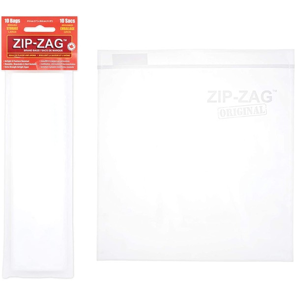 Zip-Zag 10 Half Pound Bags - Airtight Bags, Resealable, Reusable, Anti-Puncture, Washable, Food Safe, Treated for no Static, for Dry Herbs and Spices