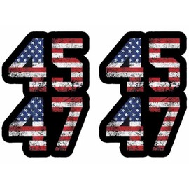 2 Pack 45 47 Trump 2024 American Flag Car Magnet Auto Truck Fridge Magnetic Stickers Decal Bumper Magnet