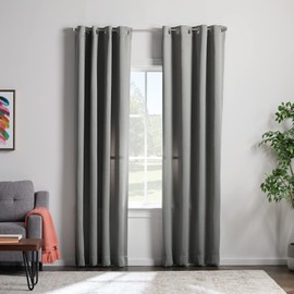 Linenspa 85% Blackout Curtain 2 Panels Set - Gray Curtains 95 Inch Length - Thermal Insulated, Noise Reducing - Dorm Room Essentials