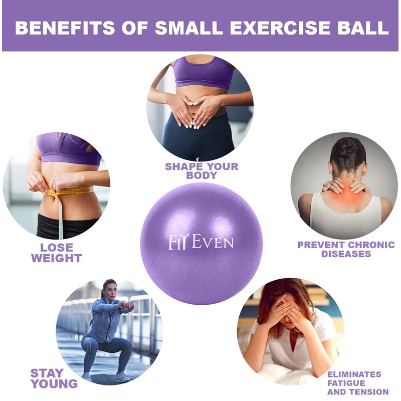 Fit Even Exercise Ball Purple, 9 Inch Soft PVC -
