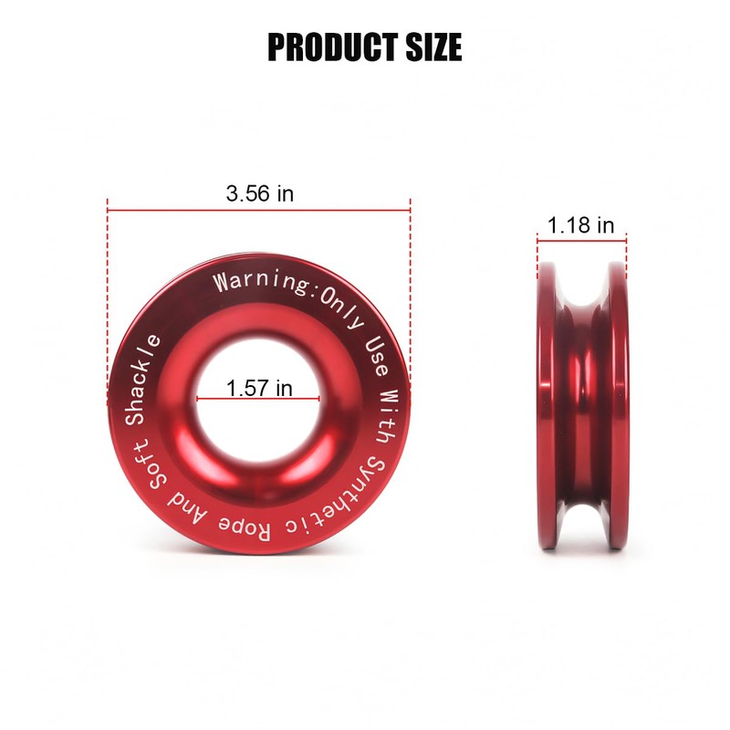 HZEL Car Winch Snatch Recovery Ring, 66000 LBS Break Strength