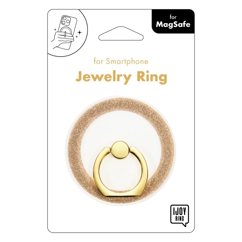 Suncrest MagSafe Compatible Jewelry Ring Gold Glitter IRM-iJ02