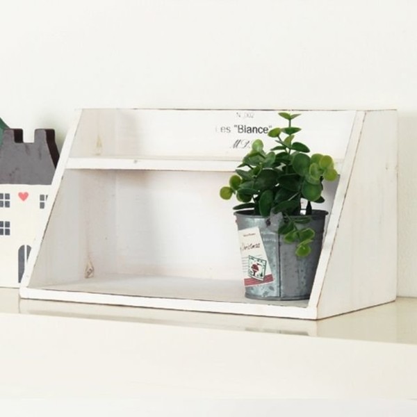 [ChukaChukanet] Vintage wood 2-tier shelf (white) / [추카추카넷] 빈티지 우드
