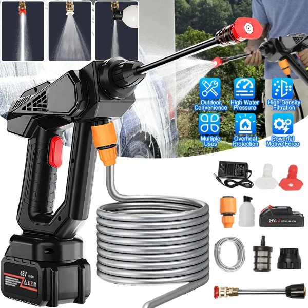 Unbranded 24V Cordless Pressure Washer lithium 435PSI w/5 Batteries Toolbox