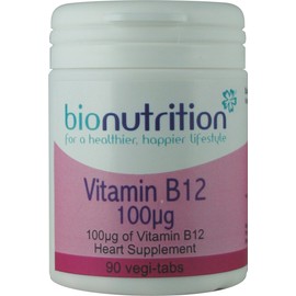 Bio Nutrition Vitamin B12 100µg : Healthy heart vitamin : 90 vegi-tabs