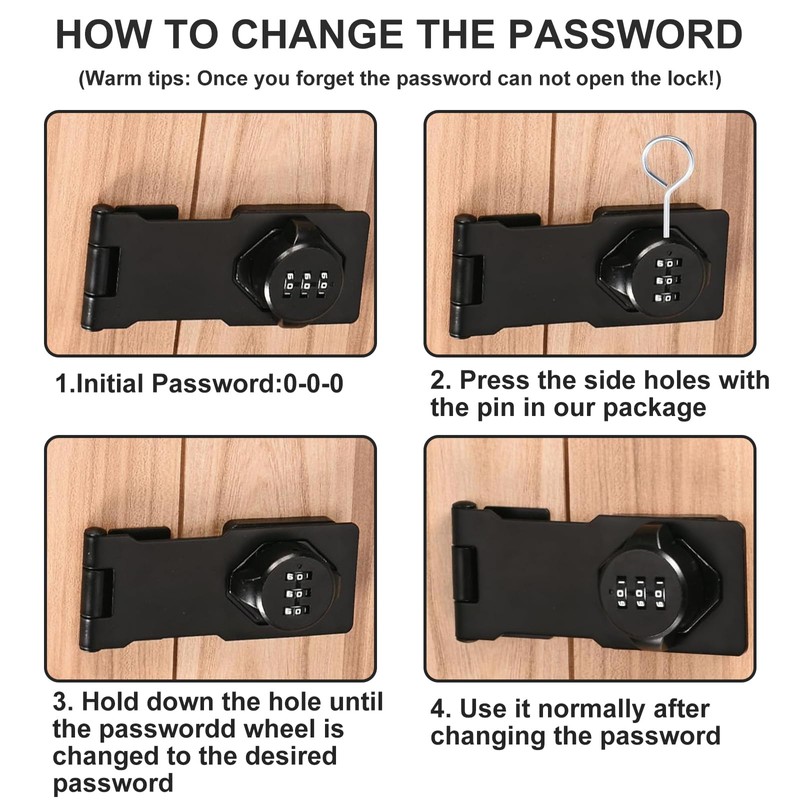 MIYUANGKJ Pack of 2 Hasp Combination Lock 5 Inch Security