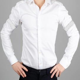 White Sleeve Garters,2 Pcs Vintage Anti Slip Sleeve Arm Band Holders for 1920s Mens Costume