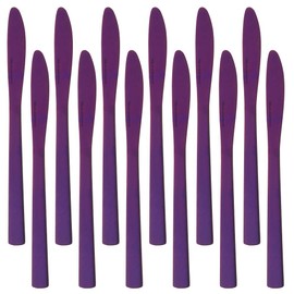 Dinner Knives 12 Pieces 7.9-Inch Tableware, BUY&USE Stainless Steel Purple Cutlery Set