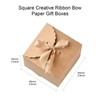 Ipotkitt 24 Pcs Brown Paper Square Boxes Ribbon Bow Jewelry